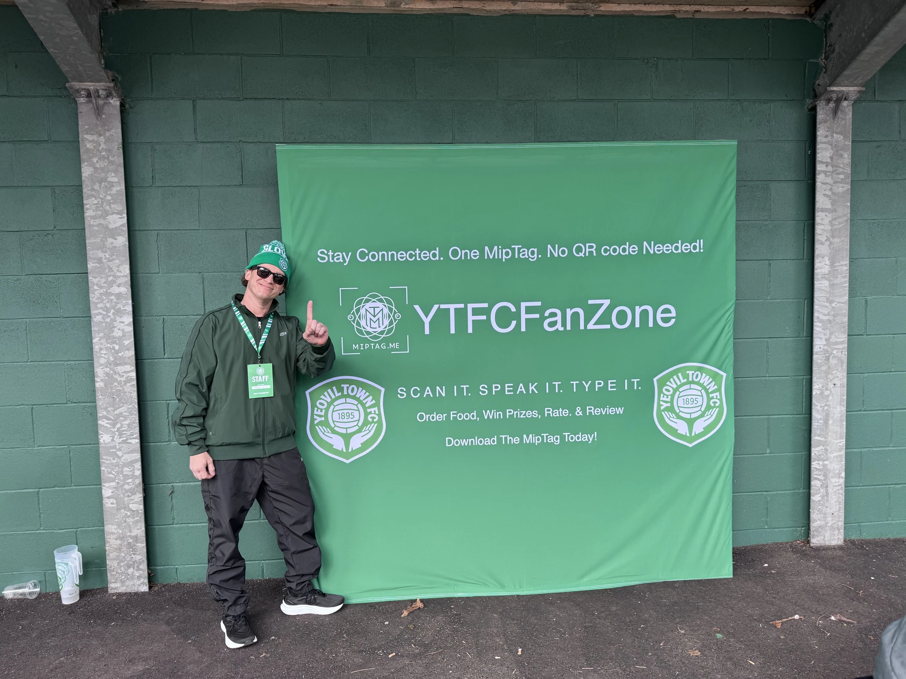 YTFCFanZone displayed on a green supporter backdrop