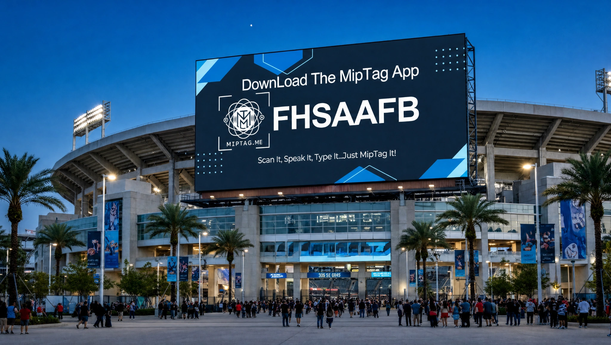 FHSAAFB MipTag on a stadium billboard