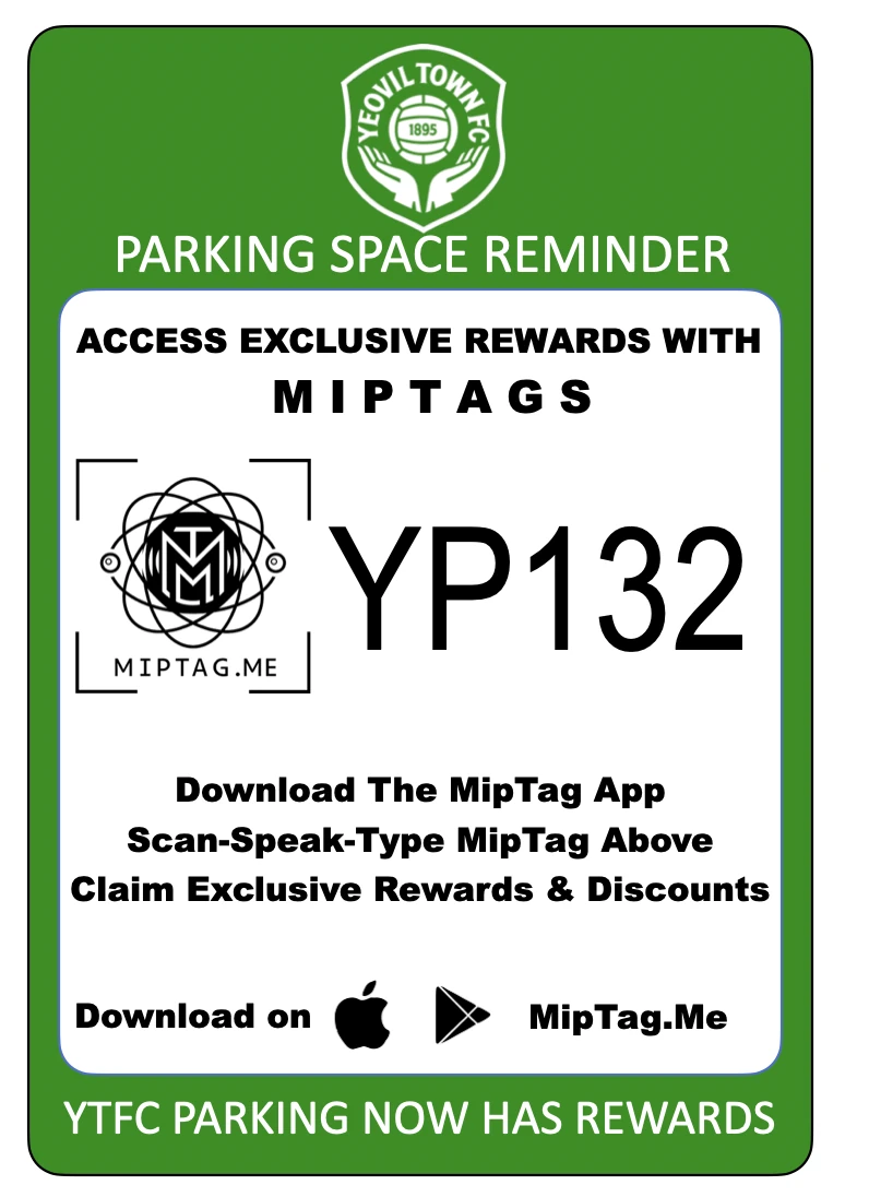 YP132 on a green parking space reminder sign