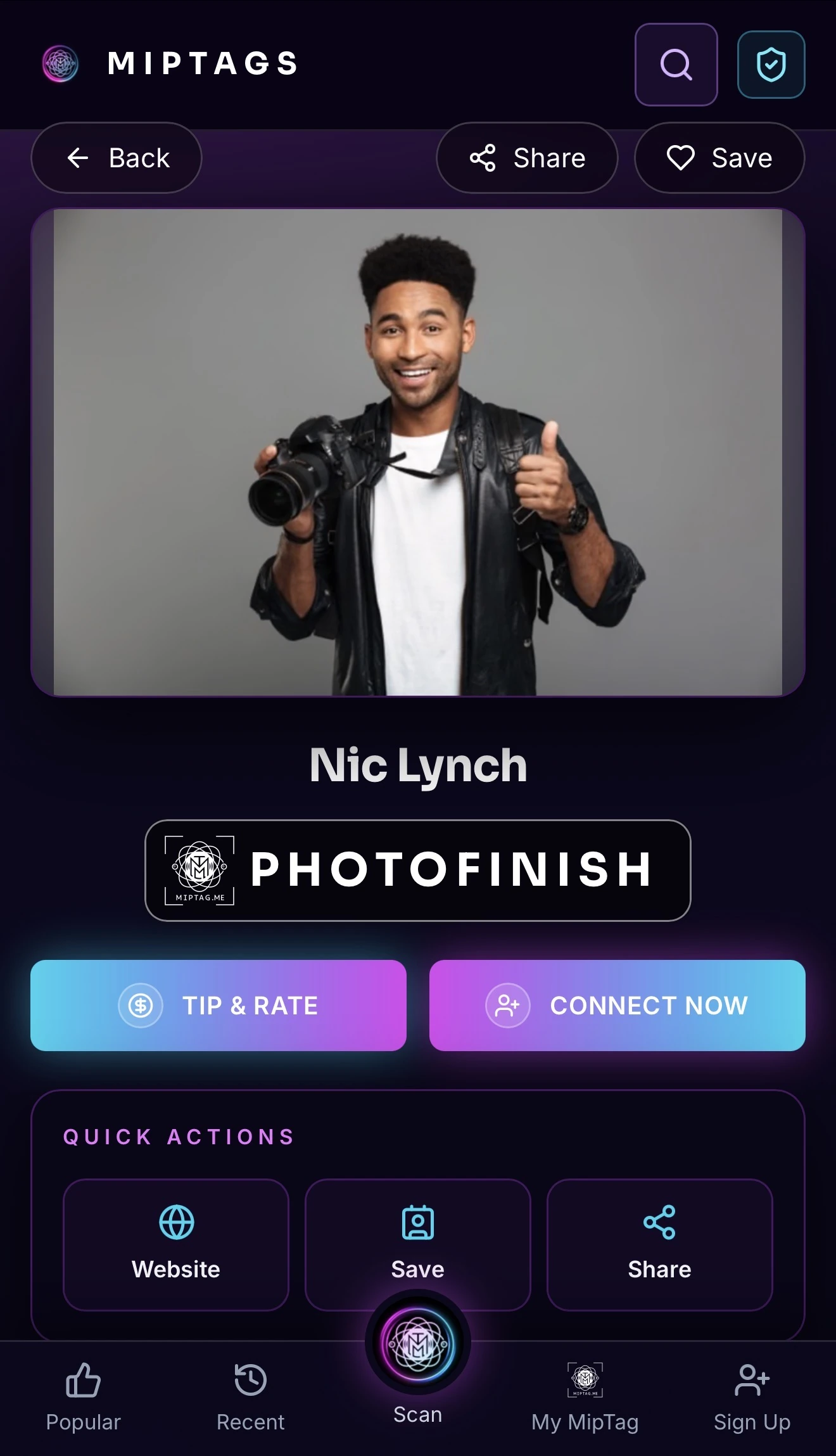 Nic Lynch MipTags profile design