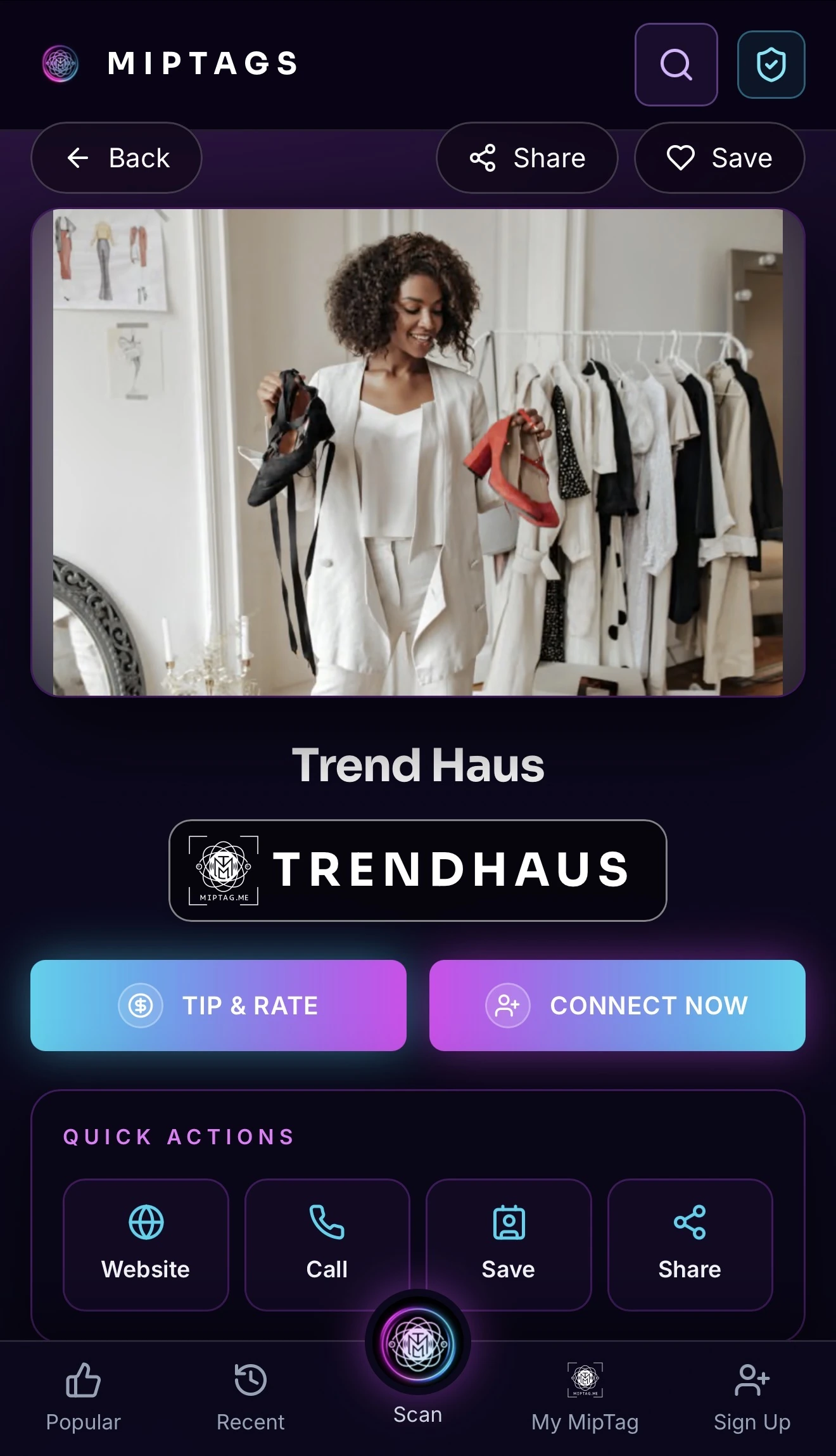 Trend Haus MipTags profile design